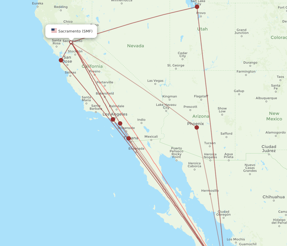 SMF-SJD flight routes