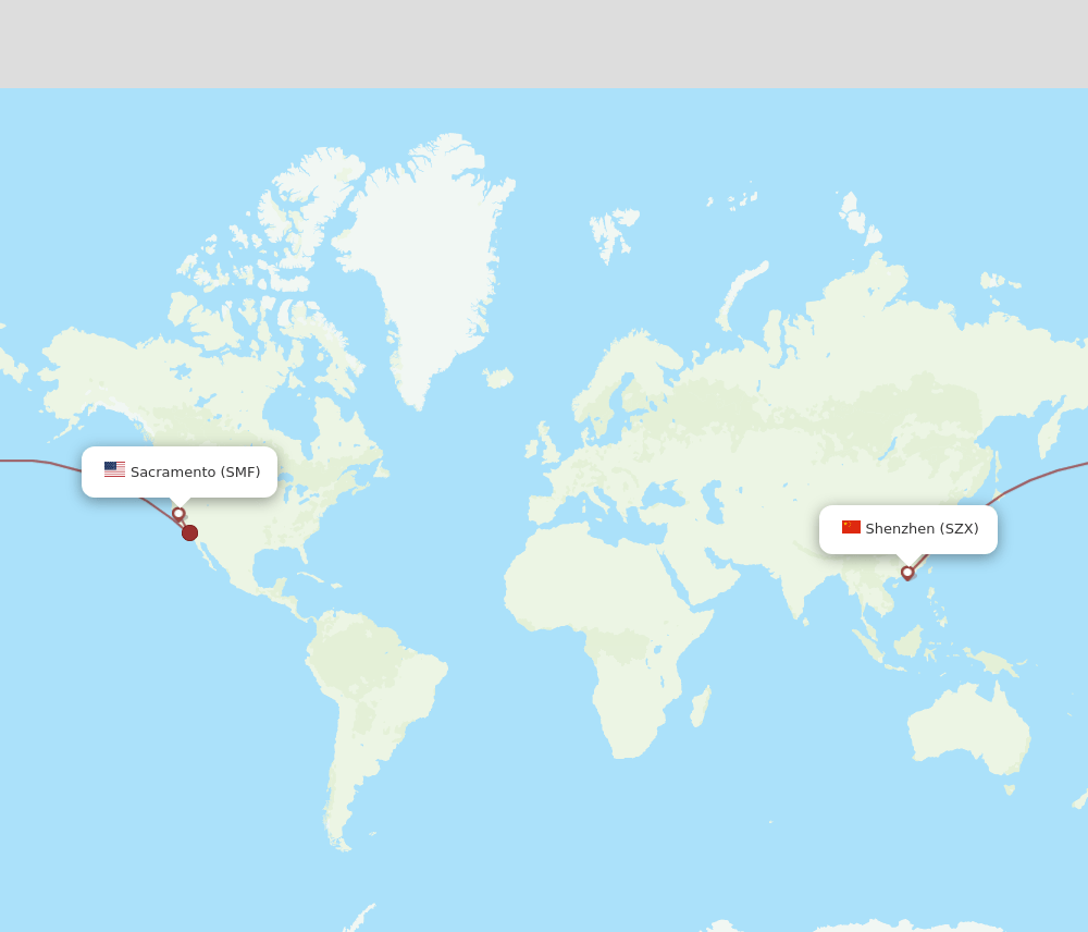 SMF-SZX flight routes