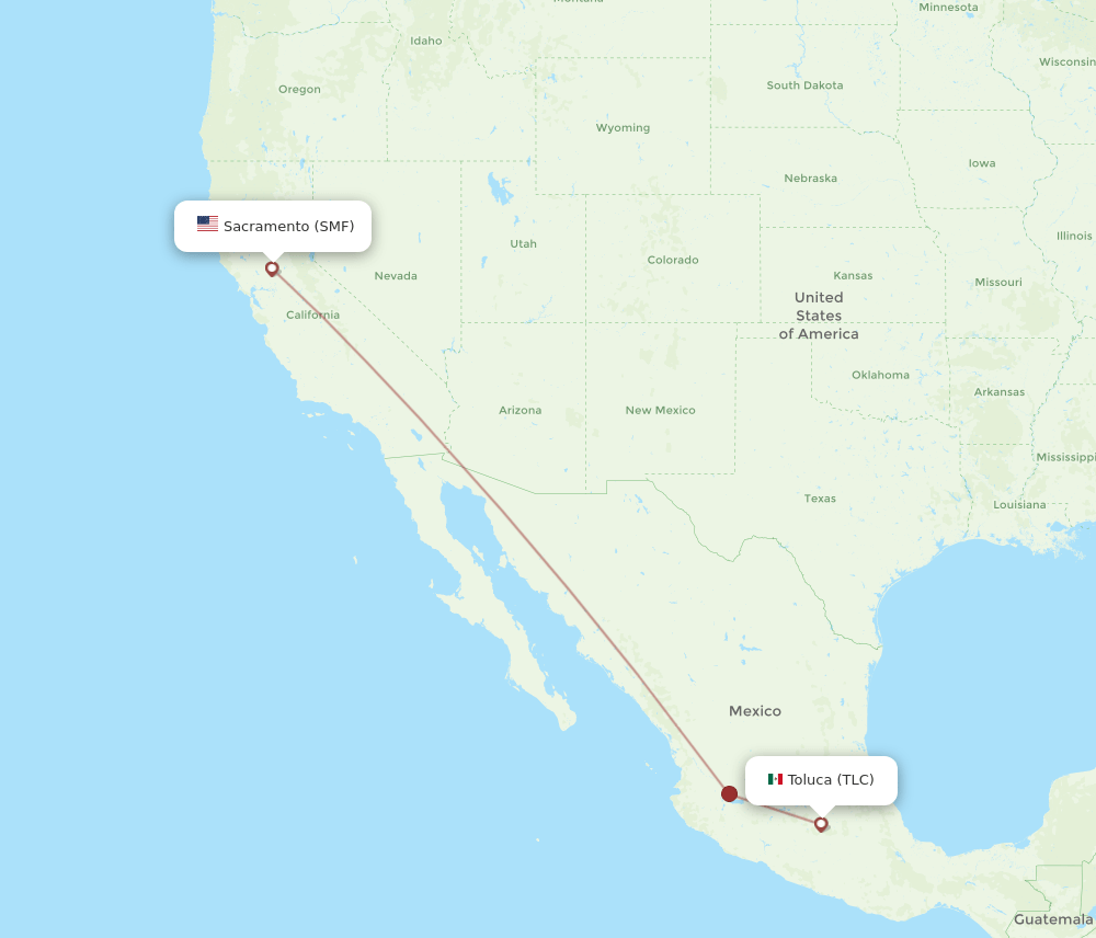 SMF to TLC flights and routes map