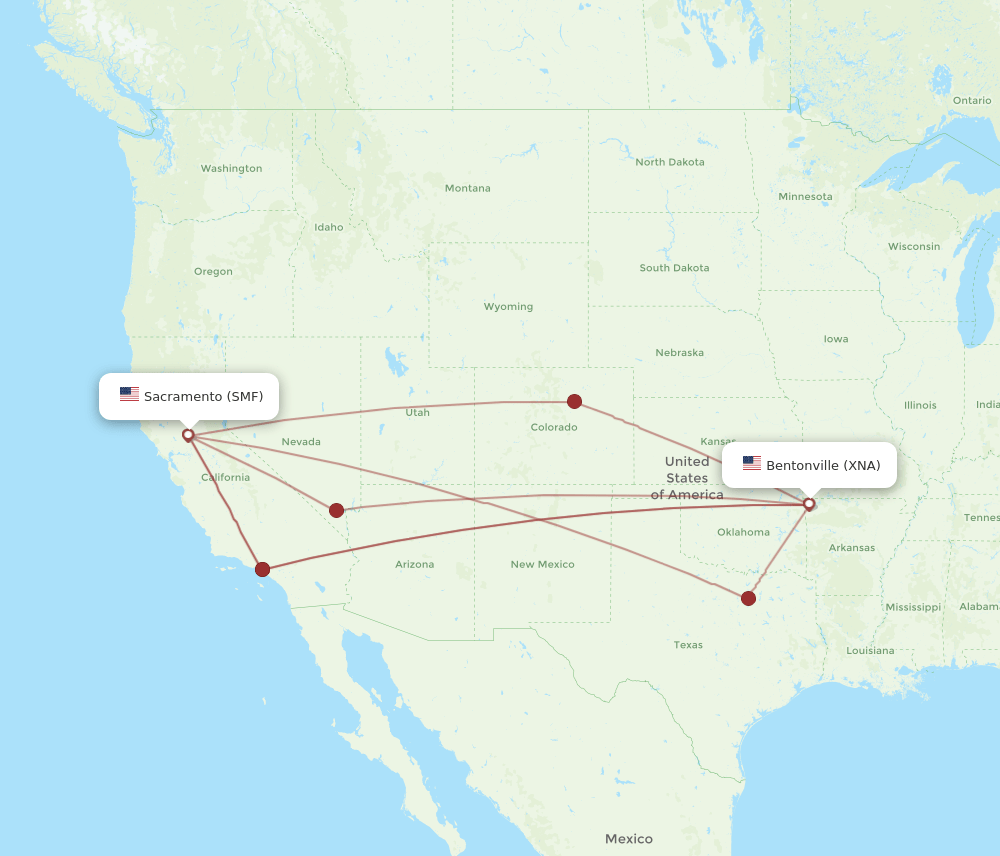 SMF-XNA flight routes