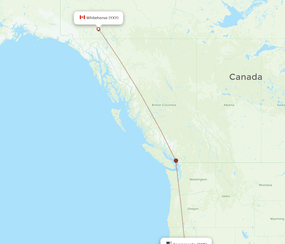 SMF-YXY flight routes