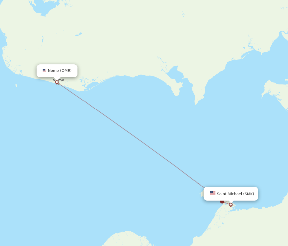 OME to SMK flights and routes map