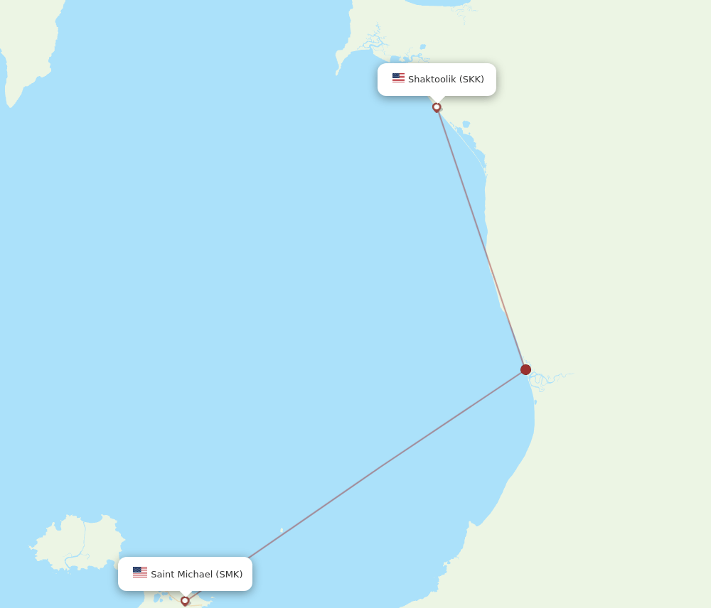 Shaktoolik - Saint Michael route map and flight paths