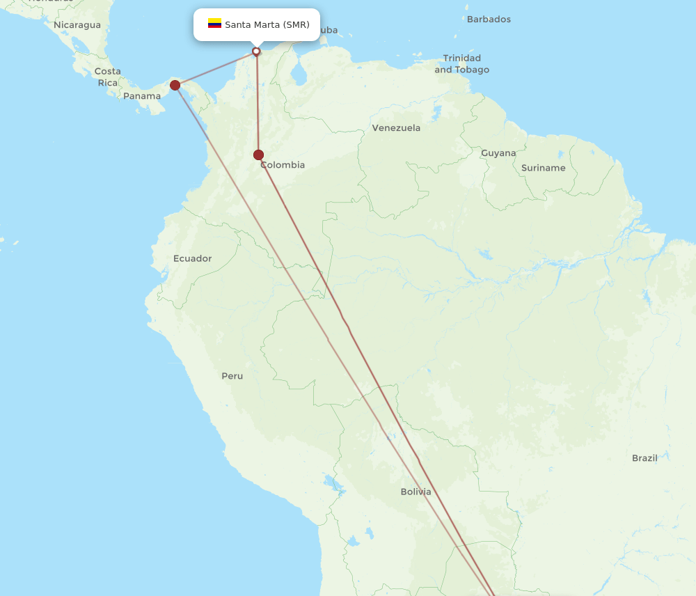 SMR-ASU flight routes