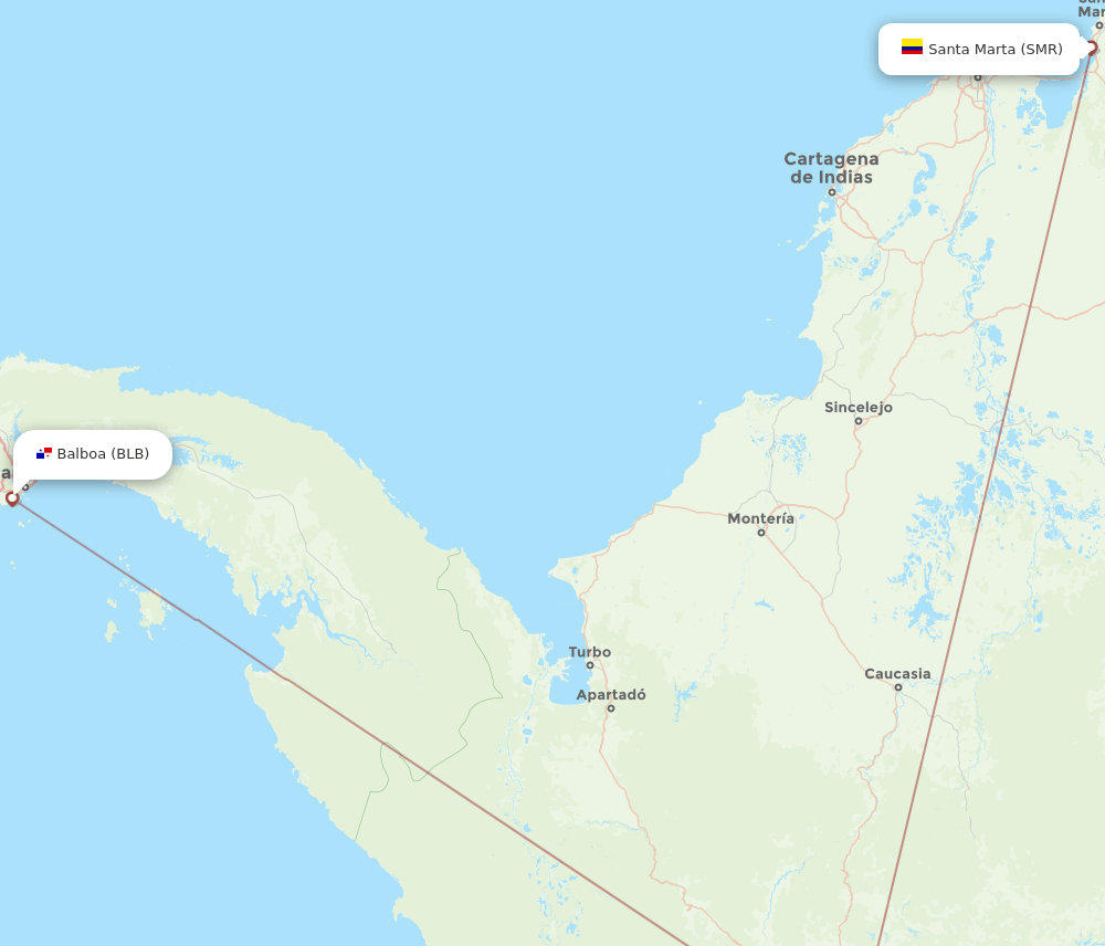 SMR to BLB flights and routes map