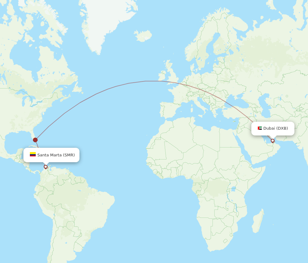 SMR-DXB flight routes