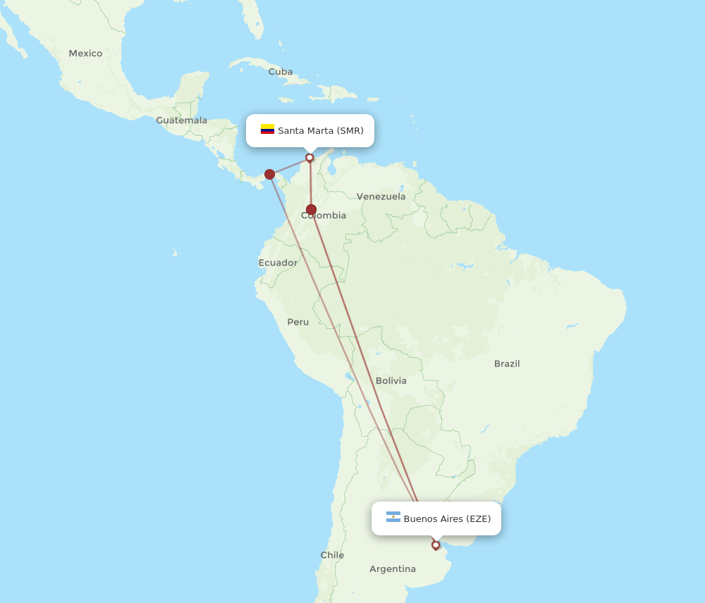 SMR-EZE flight routes