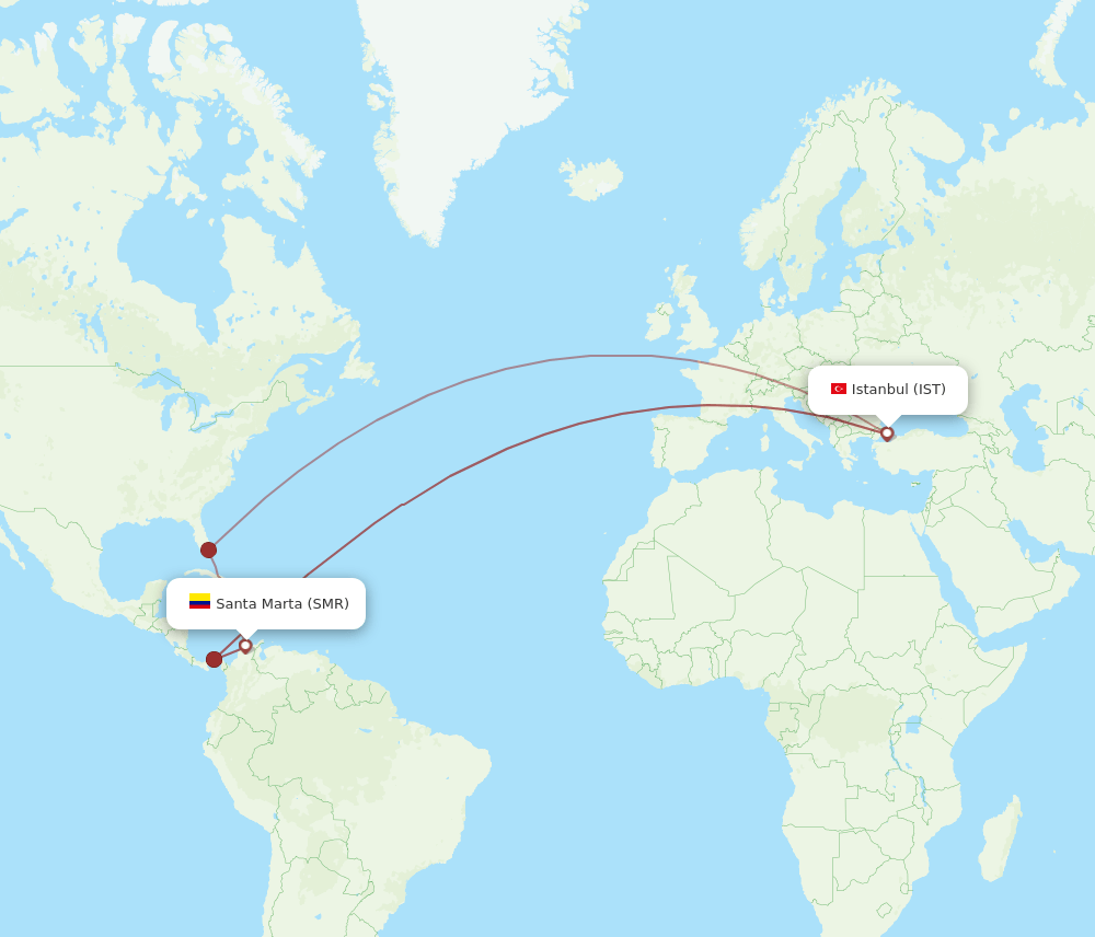 SMR-IST flight routes