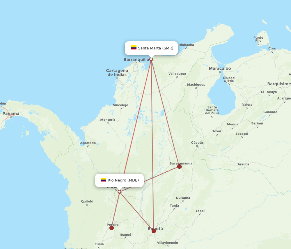 SMR to MDE flights and routes map
