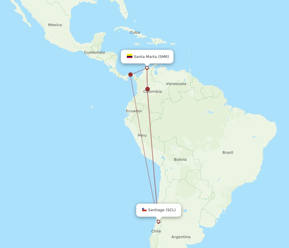 SMR-SCL flight routes