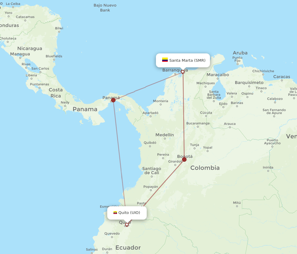 SMR-UIO flight routes