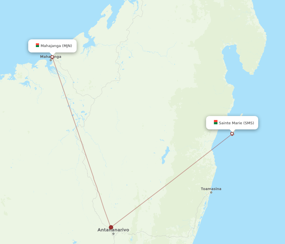 SMS-MJN flight routes