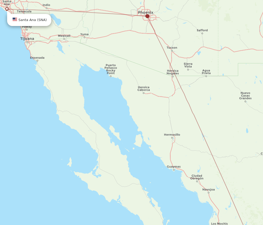 SNA to CUL flights and routes map