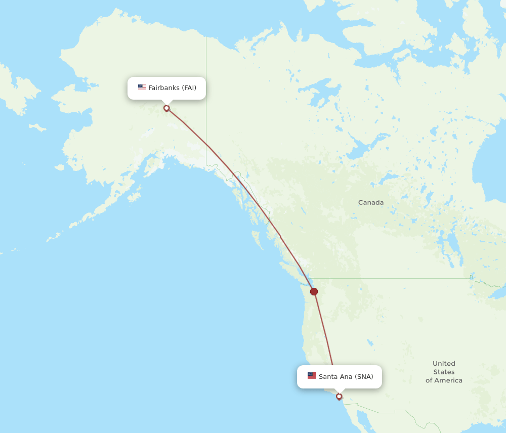 SNA-FAI flight routes