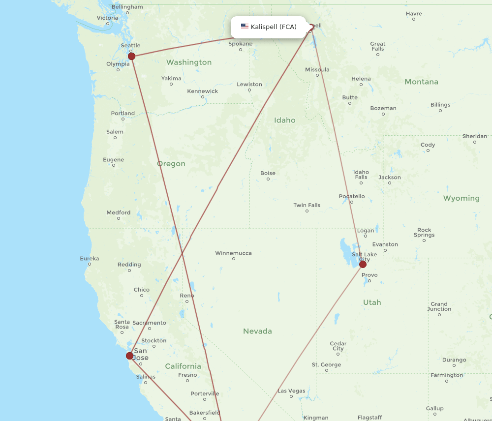 SNA-FCA flight routes