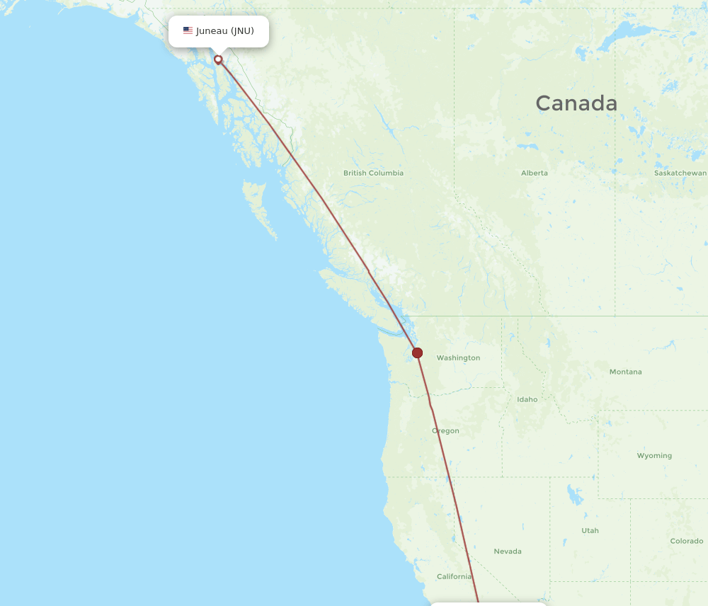SNA-JNU flight routes