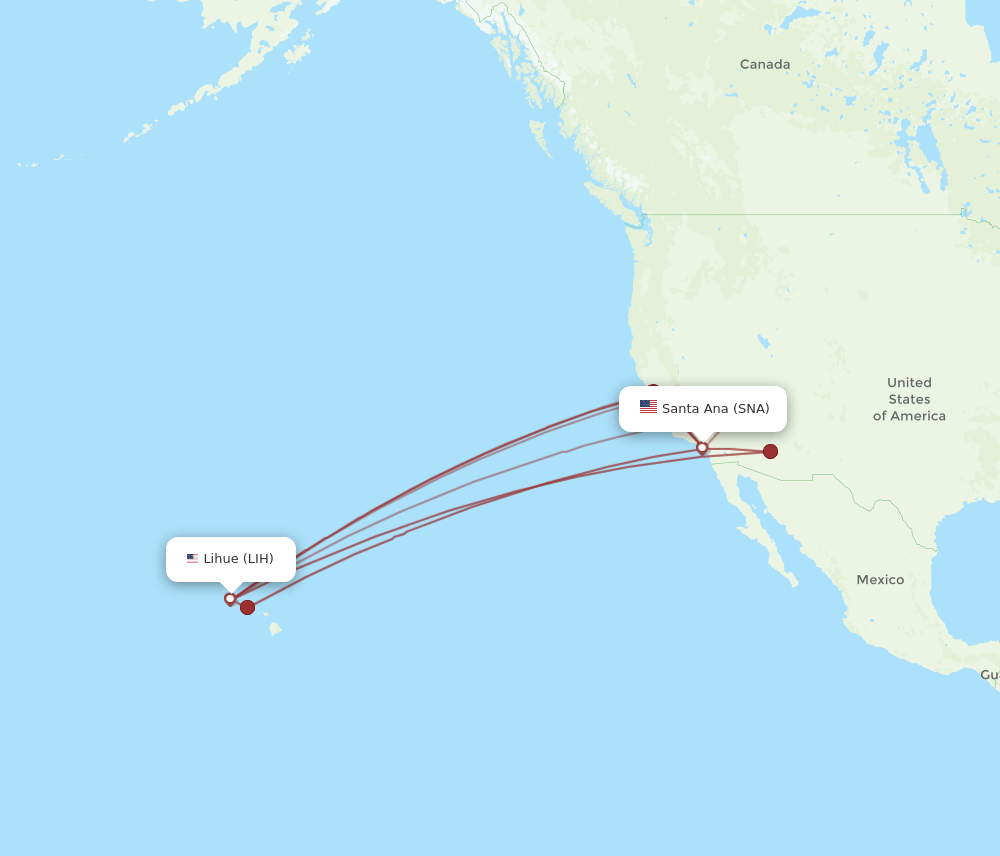 SNA-LIH flight routes