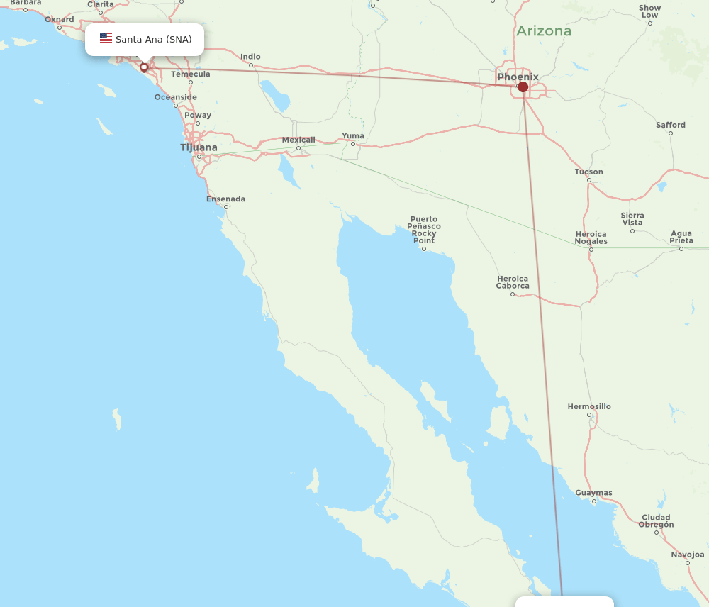 SNA-LTO flight routes