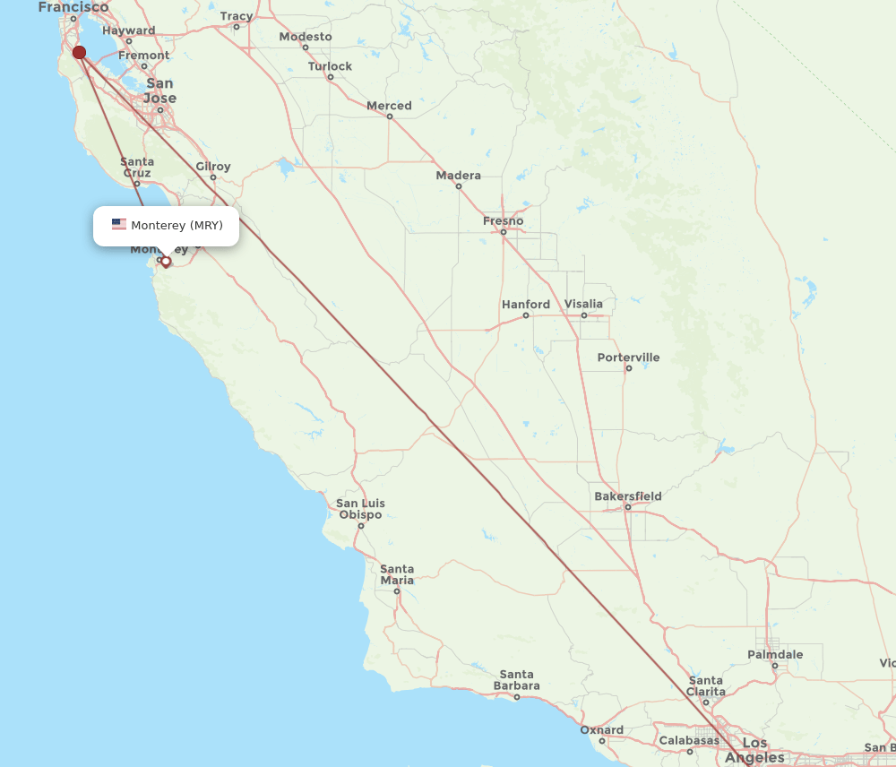 SNA-MRY flight routes