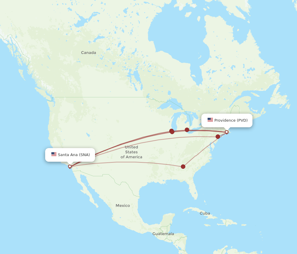 SNA-PVD flight routes