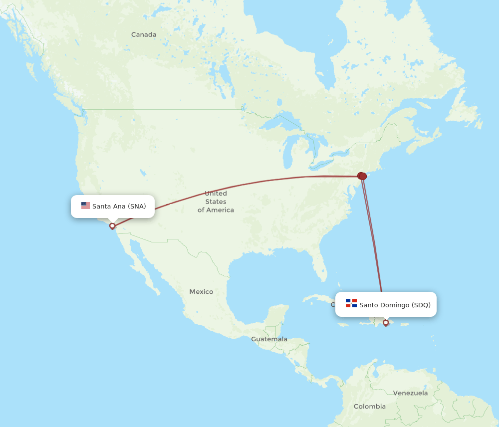SNA-SDQ flight routes