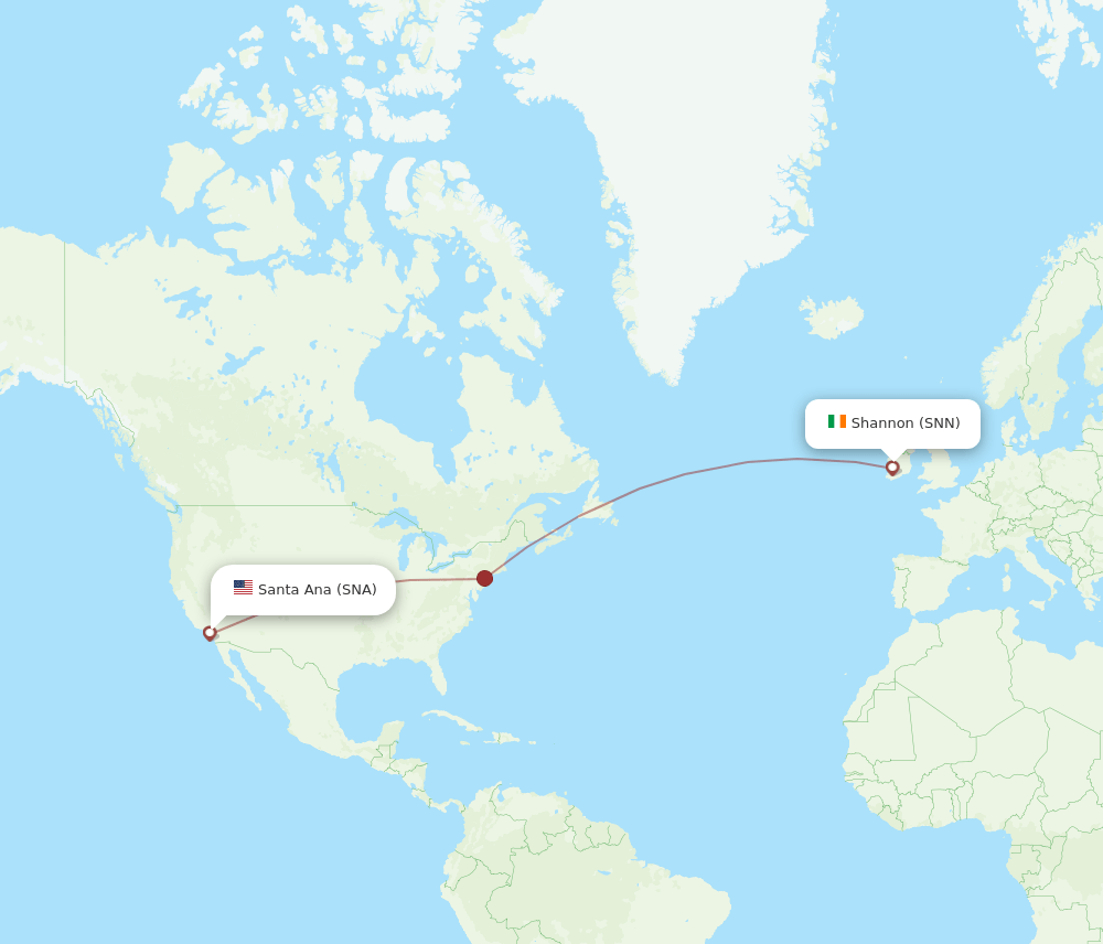 SNA-SNN flight routes