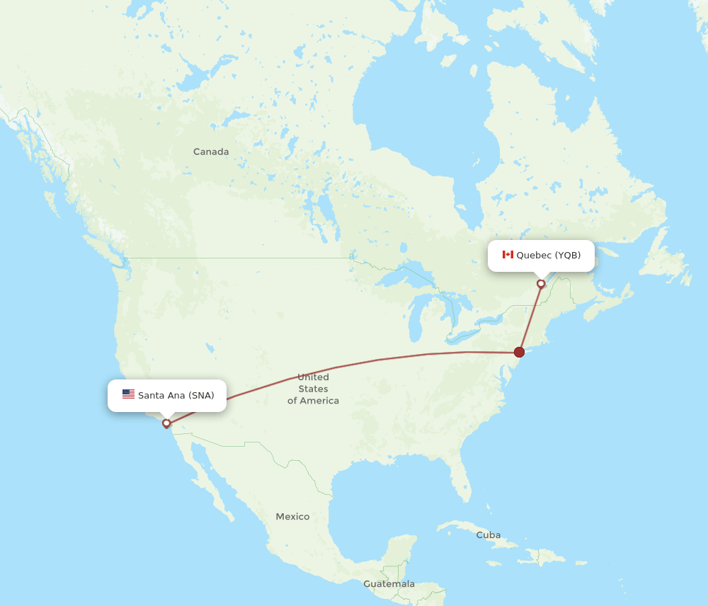 SNA-YQB flight routes