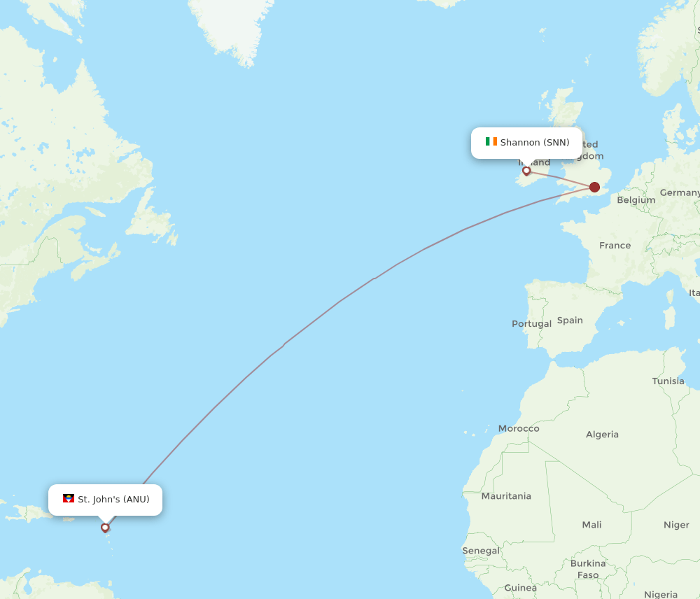 SNN-ANU flight routes