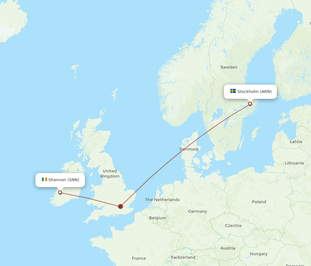 SNN-ARN flight routes