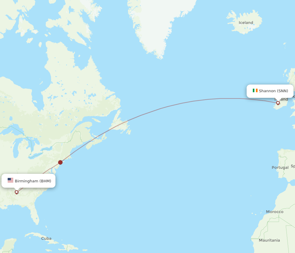 SNN-BHM flight routes
