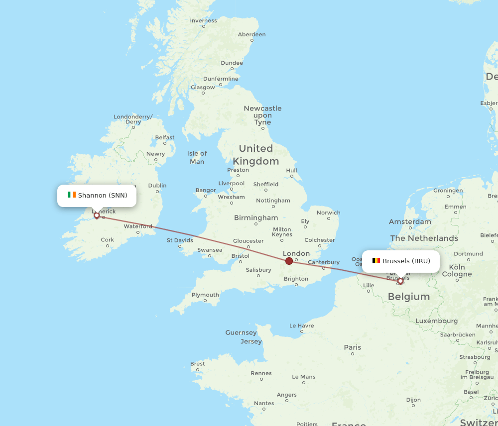 SNN-BRU flight routes