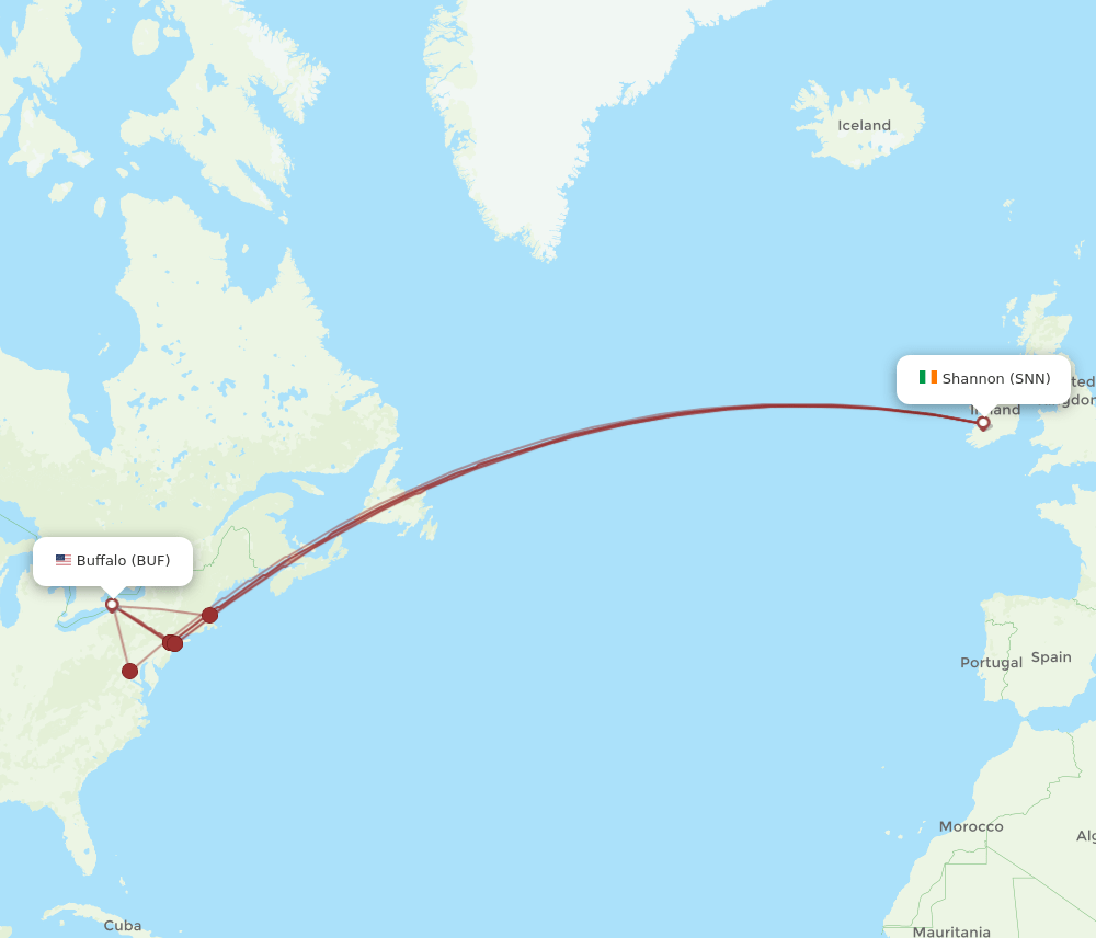 SNN-BUF flight routes