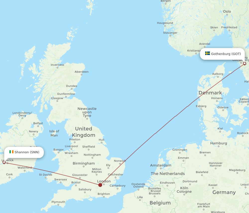 SNN-GOT flight routes