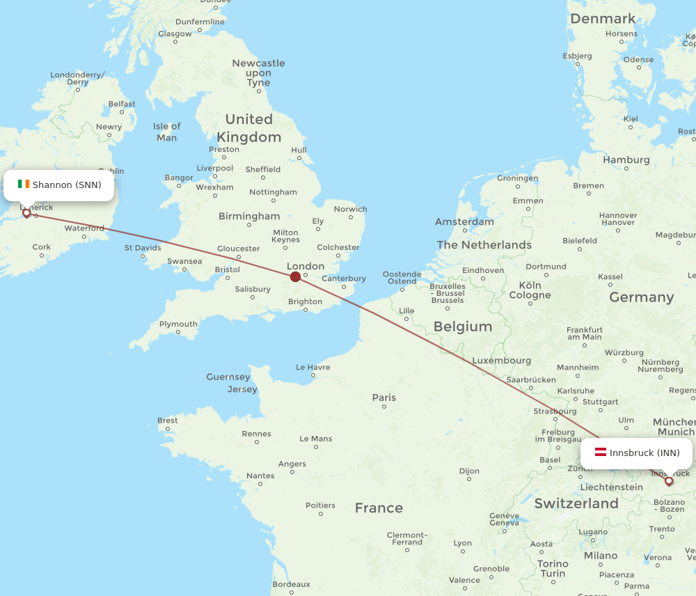 SNN-INN flight routes