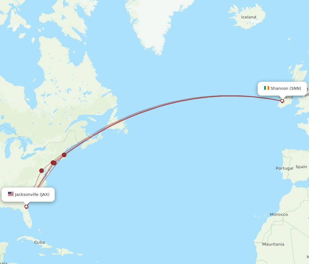 SNN-JAX flight routes