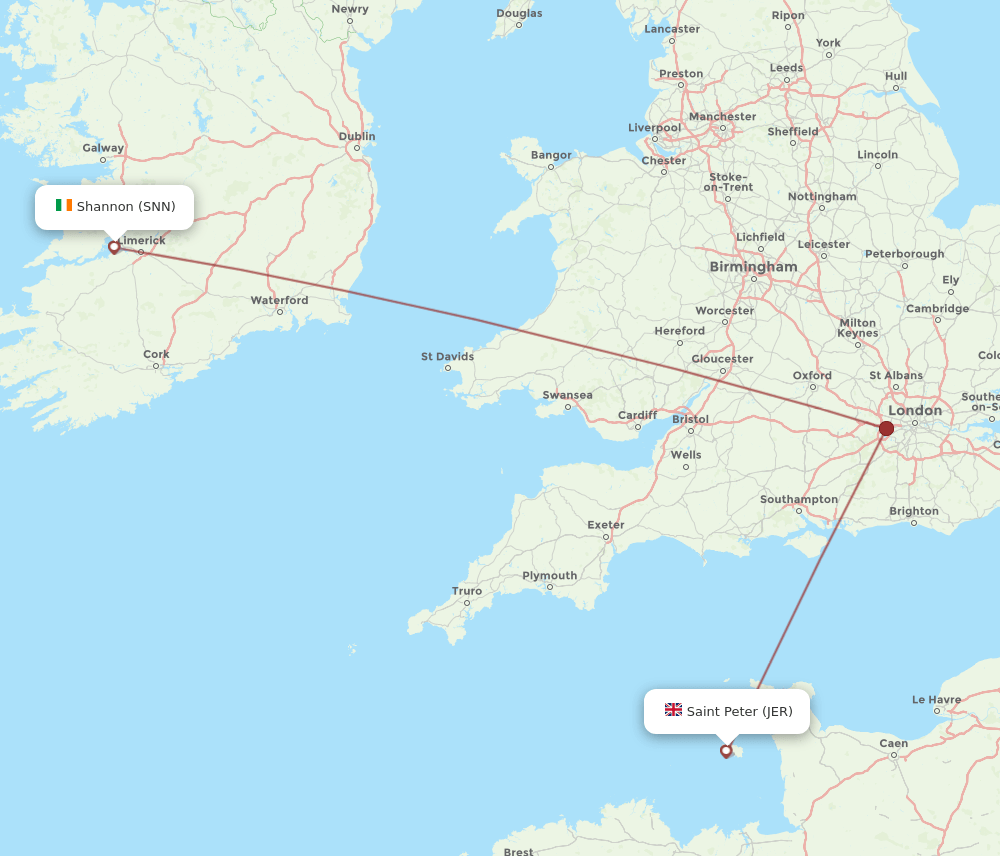 SNN-JER flight routes
