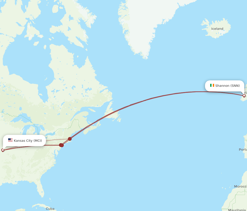 SNN-MCI flight routes