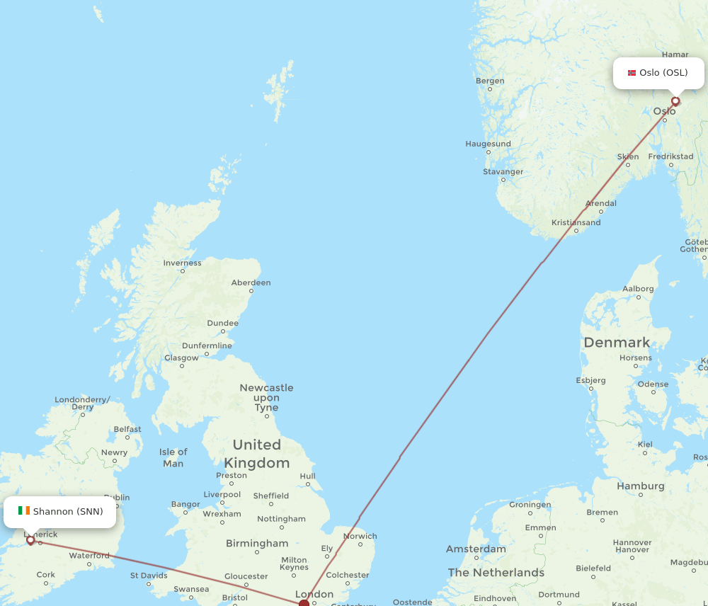 SNN-OSL flight routes