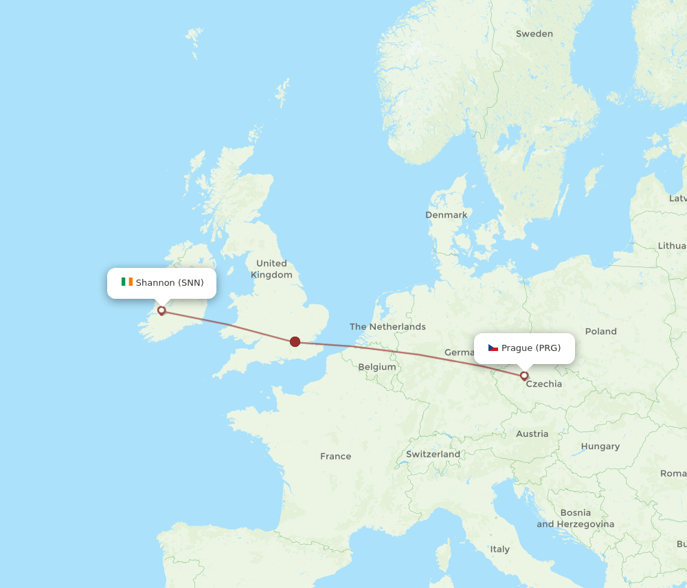 SNN-PRG flight routes