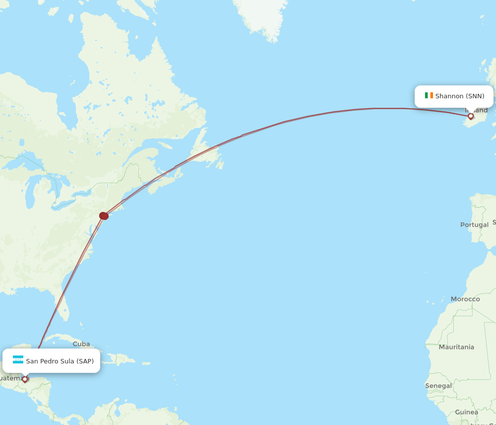SNN-SAP flight routes