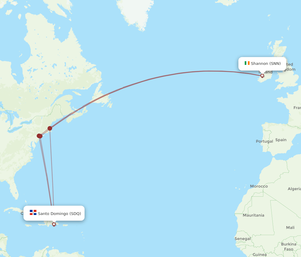 SNN-SDQ flight routes