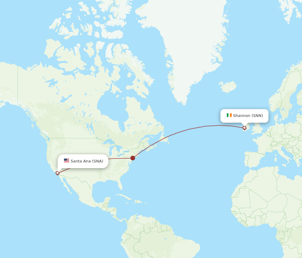 SNN-SNA flight routes