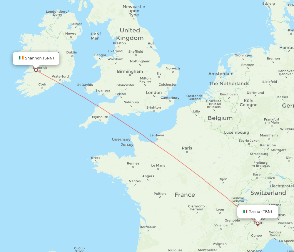 SNN-TRN flight routes