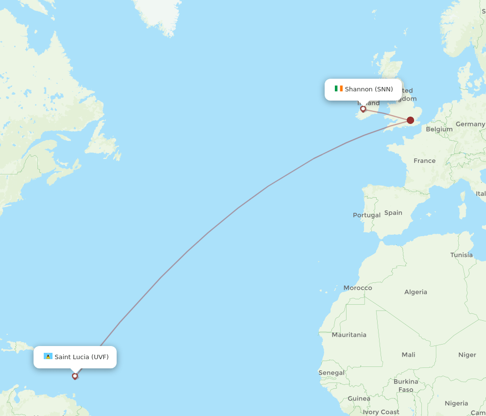 SNN-UVF flight routes