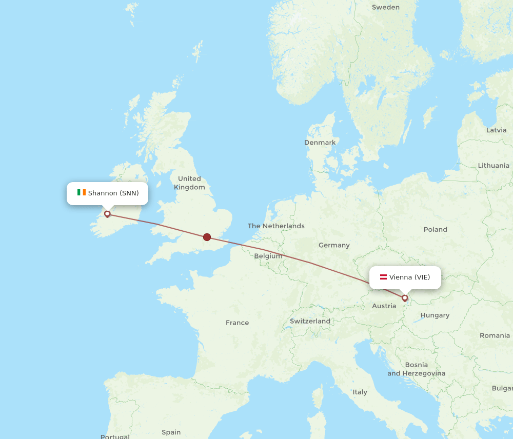 SNN-VIE flight routes