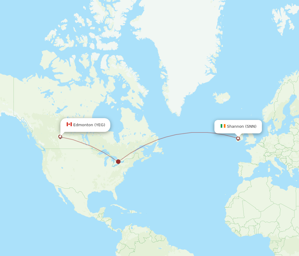 SNN-YEG flight routes