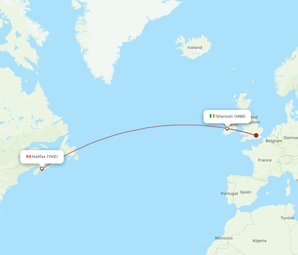 SNN-YHZ flight routes