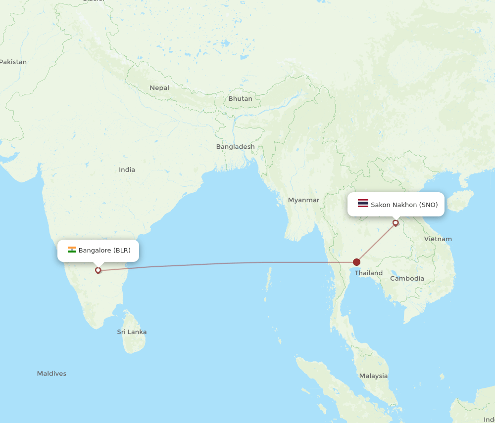 SNO-BLR flight routes