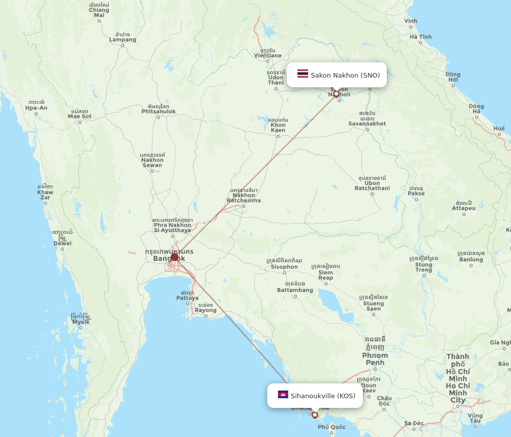 SNO-KOS flight routes