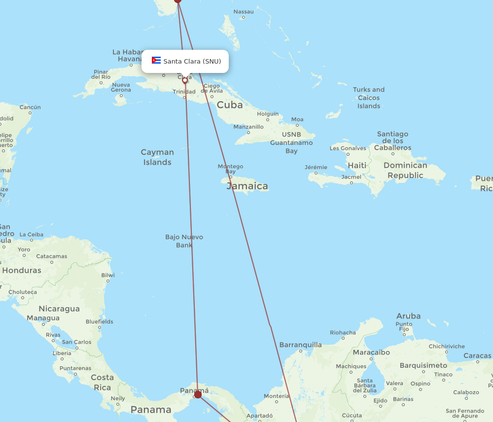 SNU-BOG flight routes